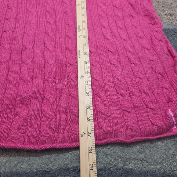 Ralph Lauren Polo Jeans Co Wool Cable Knit Sweater Pink XL Japan Elbow Patches - Picture 11 of 12